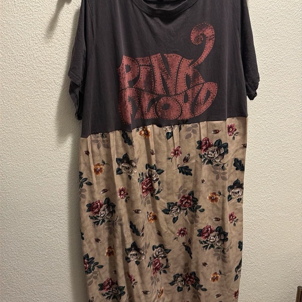 Pink Floyd Graphic Floral Dress